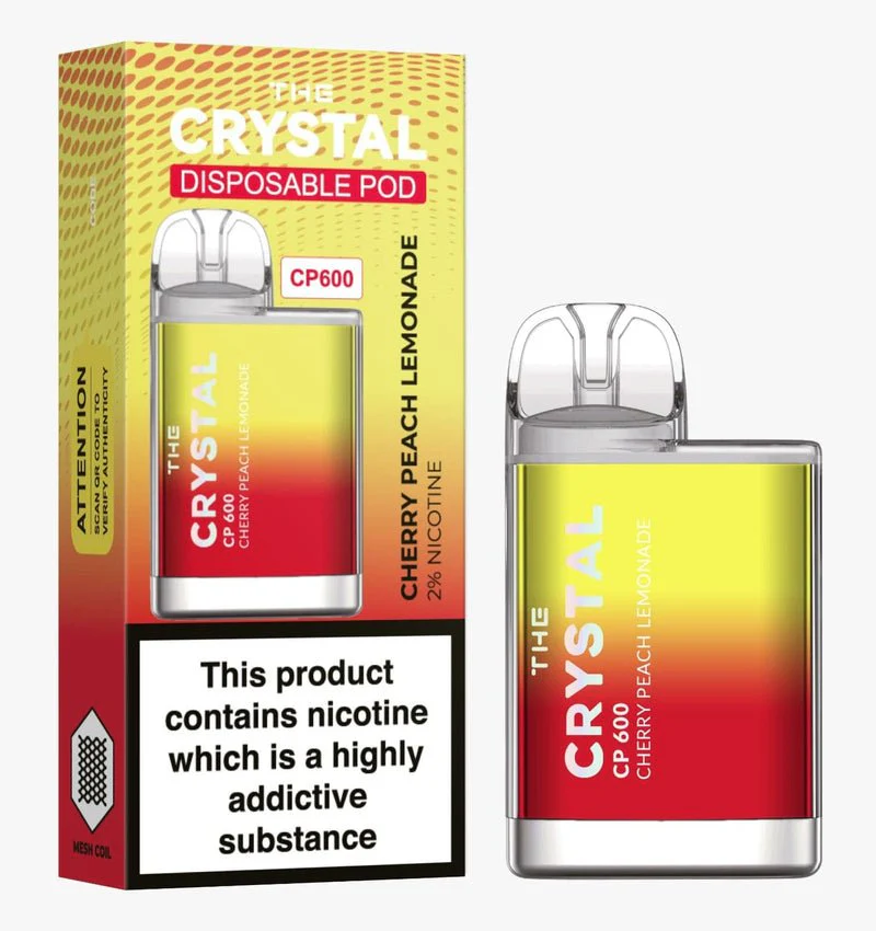 Αγοράστε το Crystal CP600 Vape μιας χρήσης - Cherry Peach Lemonade - Κουτί των 10