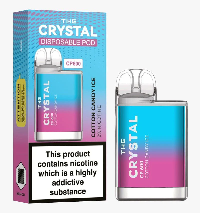 Αγοράστε το Crystal CP600 - Vape μιας χρήσης - Παγωτό από μαλλί της γριάς - Κουτί των 10