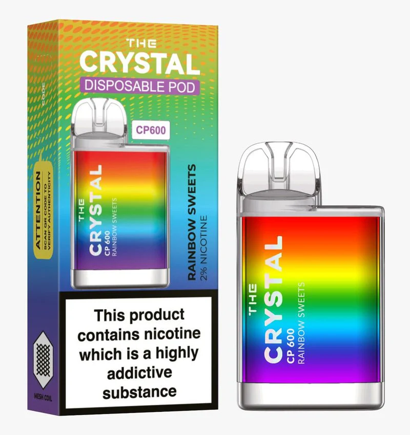 Αγοράστε το Crystal CP600 Vape μιας χρήσης - Rainbow Sweets - Κουτί των 10