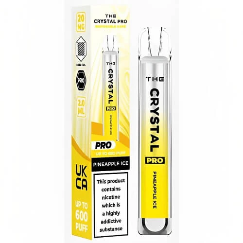 Το Crystal Pro 600 Vape μιας χρήσης - Παγωτό ανανά - Κουτί των 10