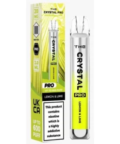 Αγοράστε το Crystal Pro 600 Vape μιας χρήσης - Λεμόνι & Λάιμ - Κουτί των 10